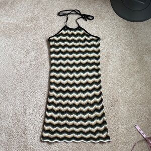 Forever 21 Chevron Knit Halter Bodycon Mini Dress. Size Small